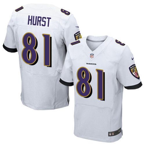 Nike Ravens #81 Hayden Hurst White Men's Stitched NFL New Elite Jersey